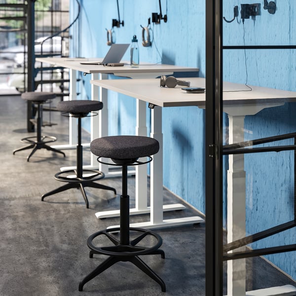 LIDKULLEN Stool for active seat - Gunnared dark grey ,