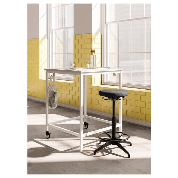 LIDKULLEN active sit/stand support, Gunnared dark grey, 60 cm