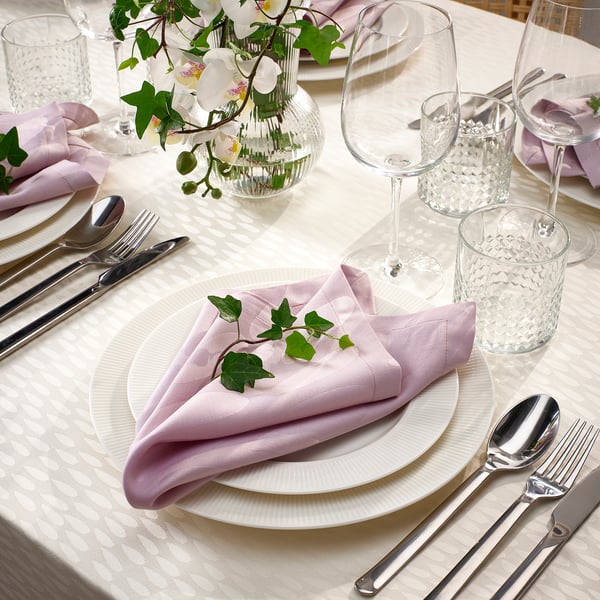LIGUSTER - LIGUSTER Napkin, patterned pale lilac, 40x40 cm