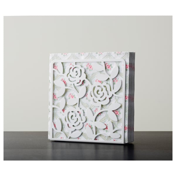 LIKSIDIG napkin holder, white, 16x16 cm