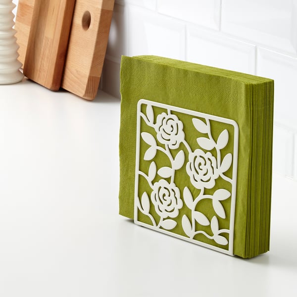 LIKSIDIG napkin holder, white, 16x16 cm