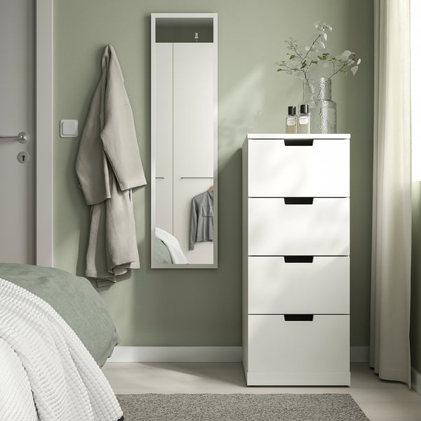 LILJETRÄD mirror, white, 30x115 cm