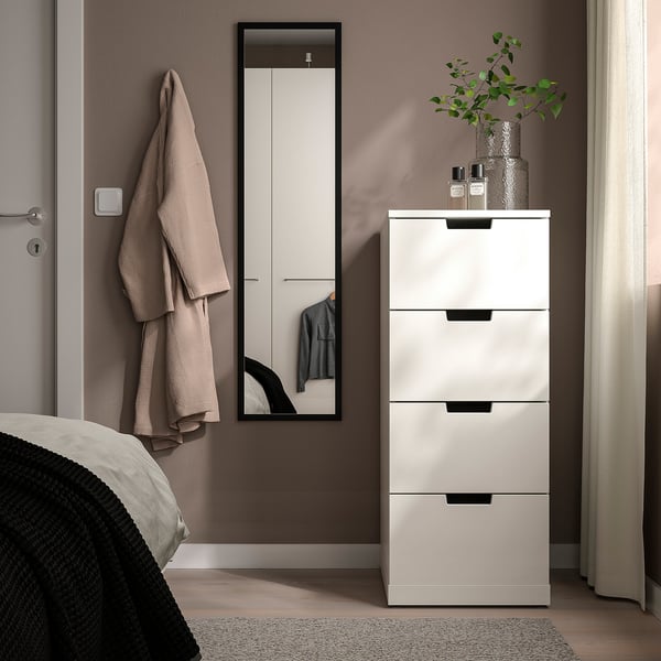 LILJETRÄD mirror, black, 30x115 cm