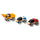LILLABO 3-piece vehicle set, excavator police car/race car multicolour, 11x7 cm