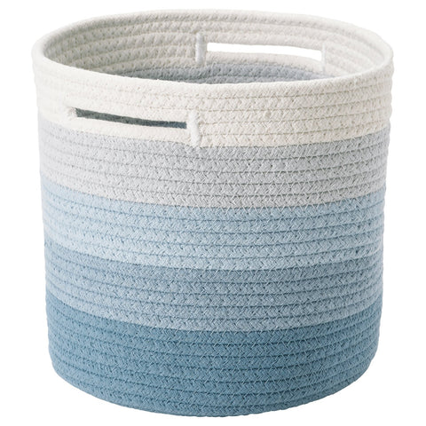LILLÅKRE basket, braided/blue multicolour, 20x20 cm