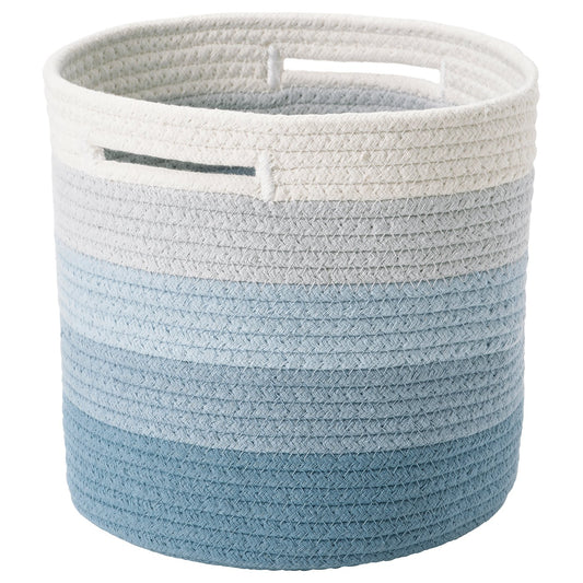 LILLÅKRE basket, braided/blue multicolour, 20x20 cm