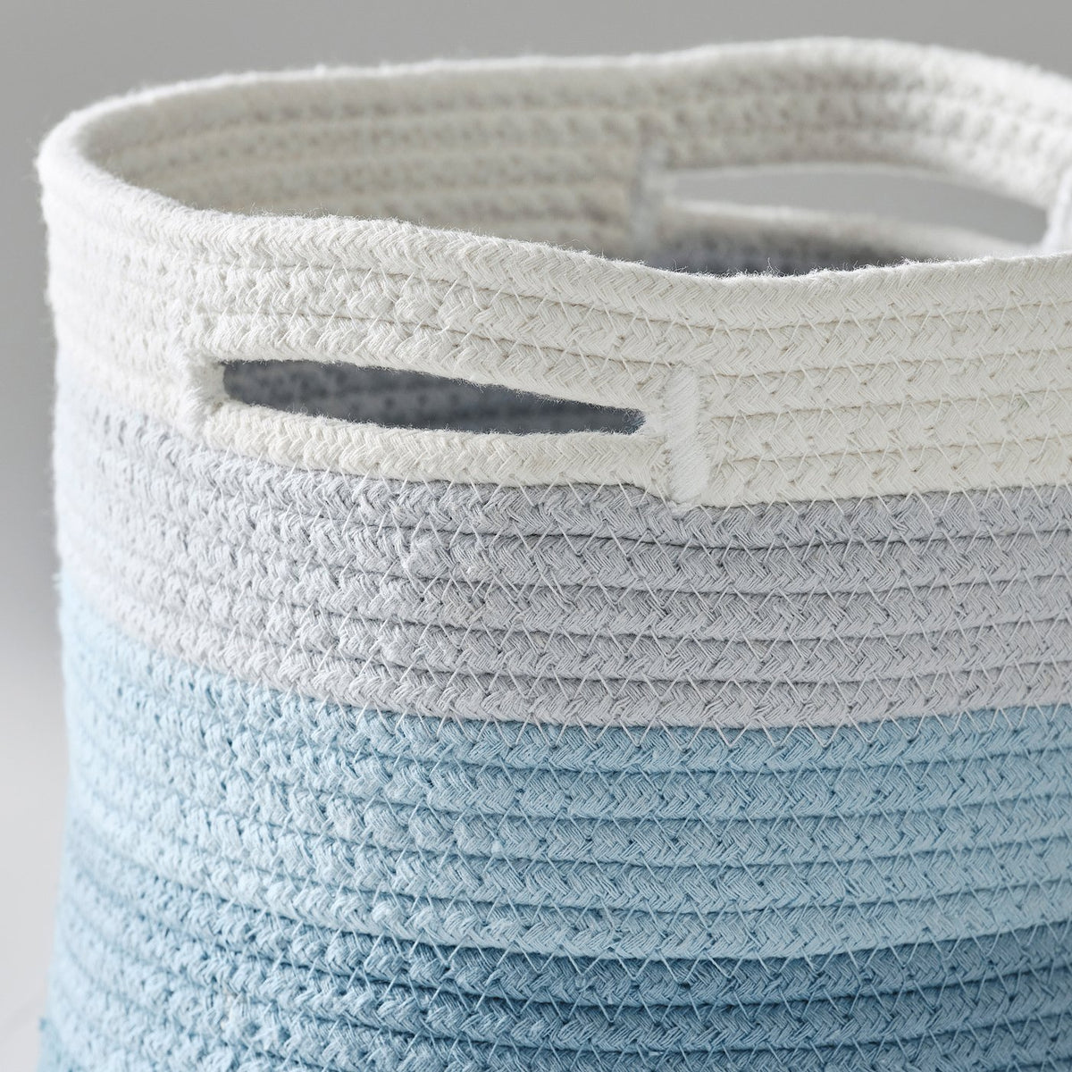 LILLÅKRE basket, braided/blue multicolour, 20x20 cm