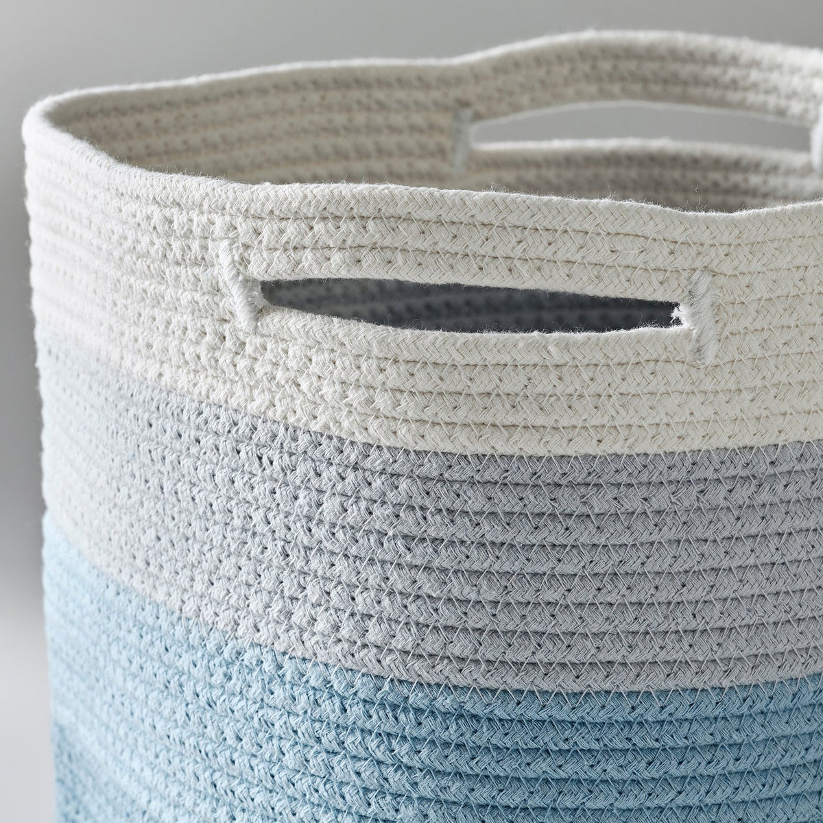 LILLÅKRE basket, braided/blue multicolour, 30x30 cm