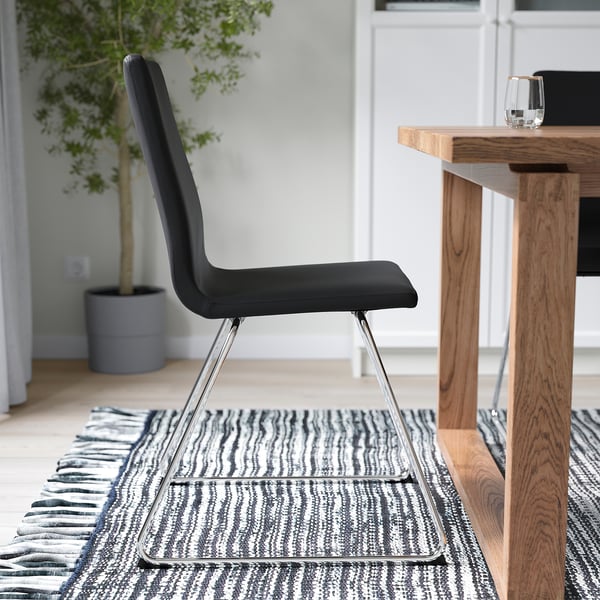LILLÅNÄS chair, chrome-plated/Bomstad black, 48x87x54 cm