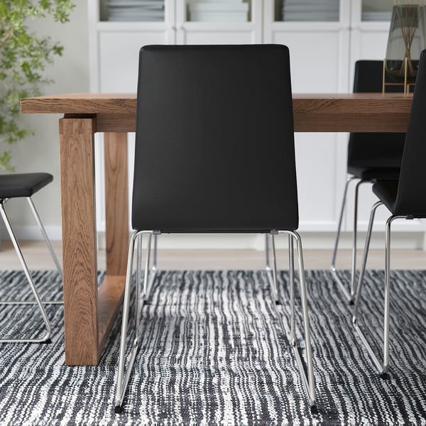 LILLÅNÄS chair, chrome-plated/Bomstad black, 48x87x54 cm