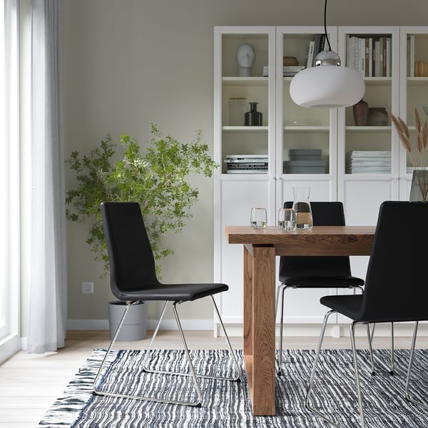 LILLÅNÄS chair, chrome-plated/Bomstad black, 48x87x54 cm