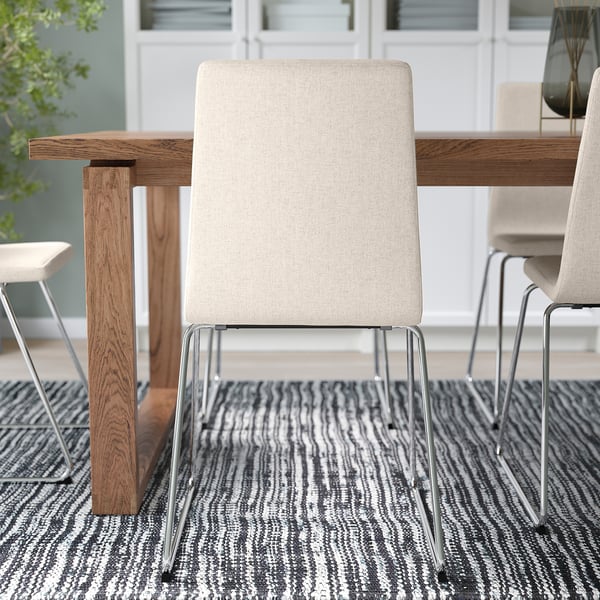 LILLÅNÄS chair, chrome-plated/Gunnared beige, 48x87x54 cm