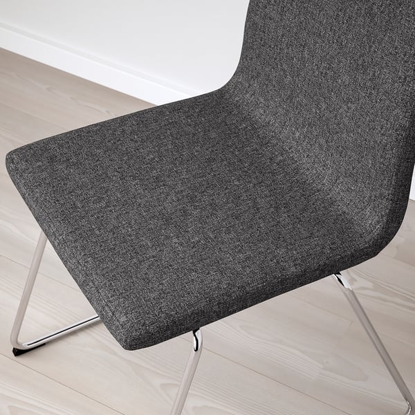 LILLÅNÄS chair, chrome-plated/Gunnared dark grey, 48x87x54 cm