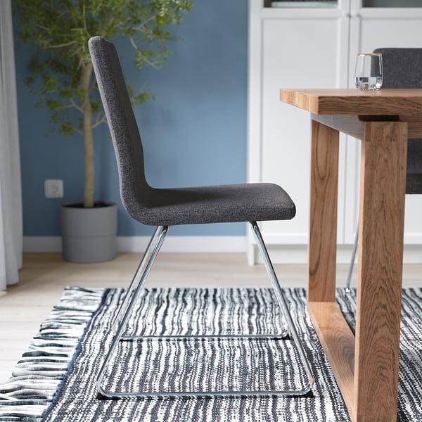 LILLÅNÄS chair, chrome-plated/Gunnared dark grey, 48x87x54 cm