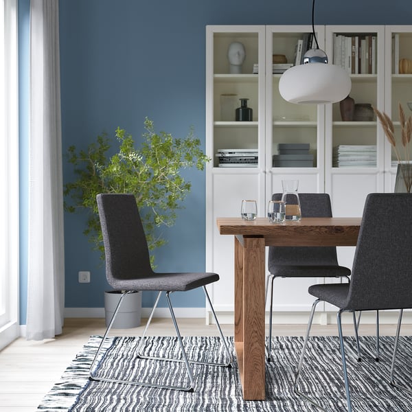LILLÅNÄS chair, chrome-plated/Gunnared dark grey, 48x87x54 cm
