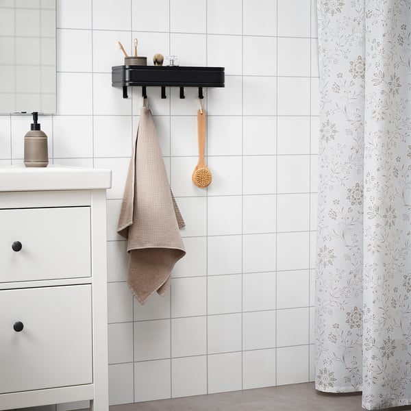 LILLASJÖN - LILLASJÖN Wall shelf with 5 hooks