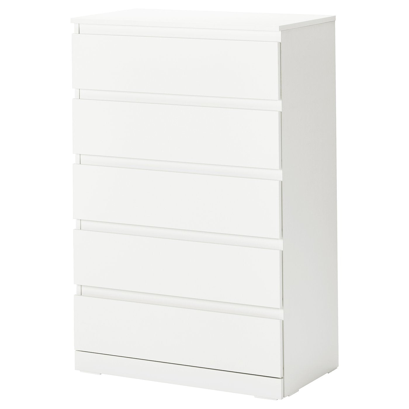LILLBERGET chest of 5 drawers, white, 70x43x108 cm