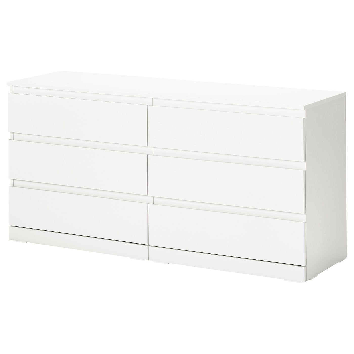 LILLBERGET chest of 6 drawers, white, 140x43x68 cm