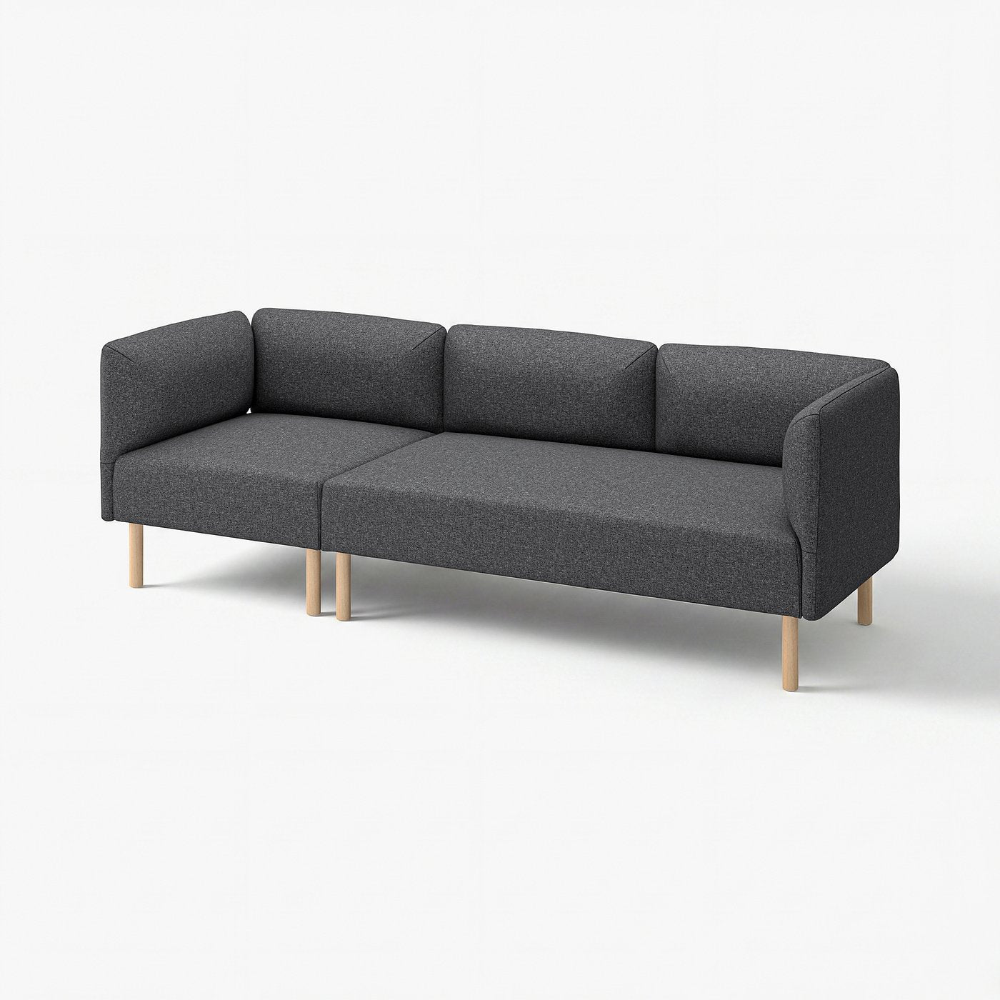 LILLEHEM 3-seat modular sofa, Gunnared/dark grey wood, 152x73x76 cm