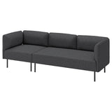 LILLEHEM 3-seat modular sofa, Gunnared/dark grey metal, 152x73x76 cm