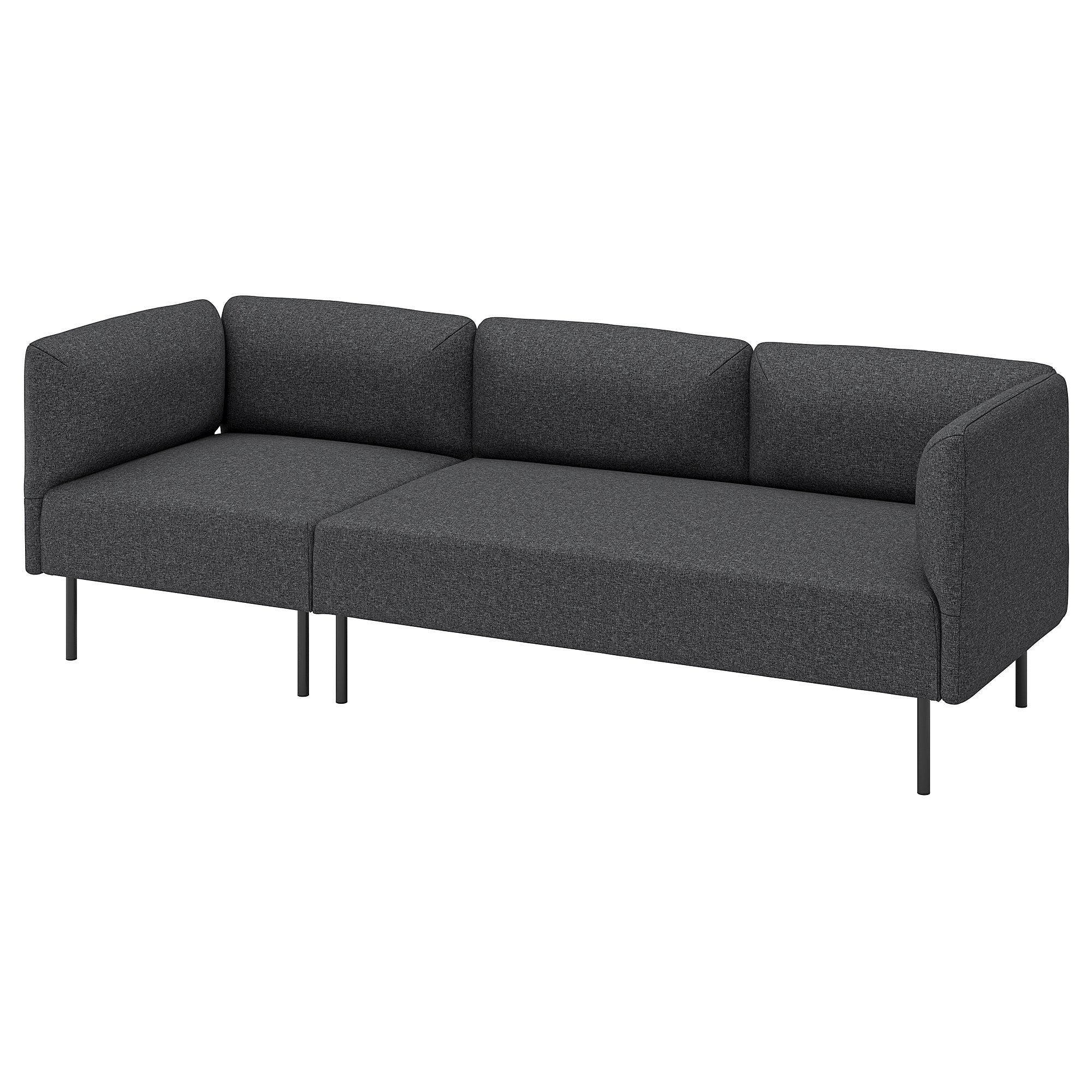 LILLEHEM 3-seat modular sofa, Gunnared/dark grey metal, 152x73x76 cm