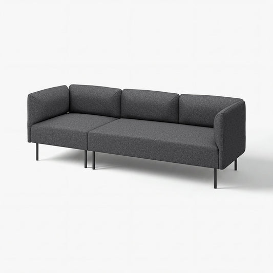 LILLEHEM 3-seat modular sofa, Gunnared/dark grey metal, 152x73x76 cm