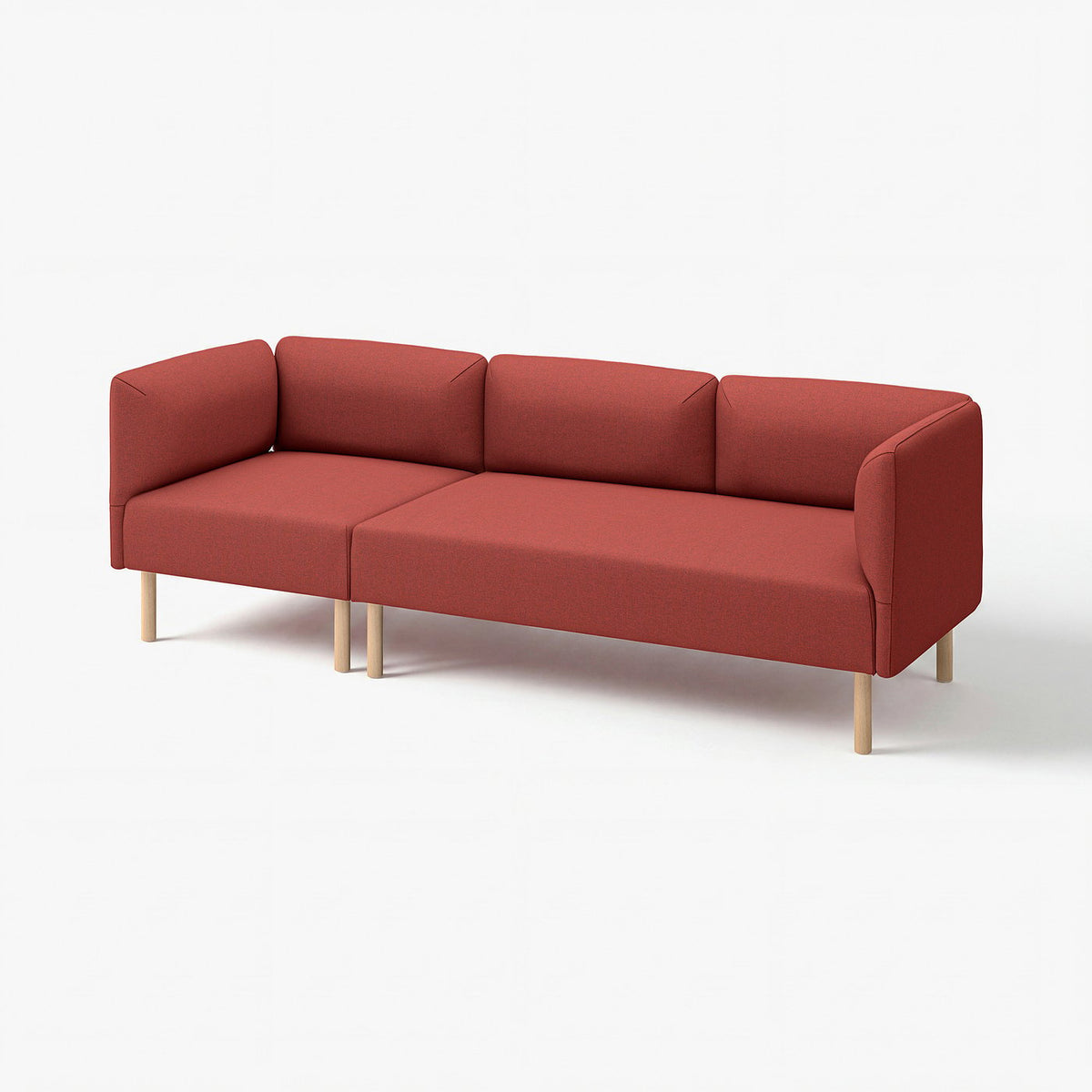 LILLEHEM 3-seat modular sofa, Gunnared/brown-red wood, 152x73x76 cm