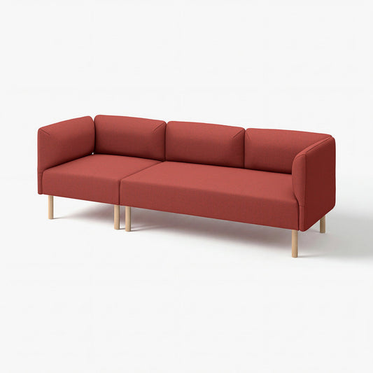 LILLEHEM 3-seat modular sofa, Gunnared/brown-red wood, 152x73x76 cm