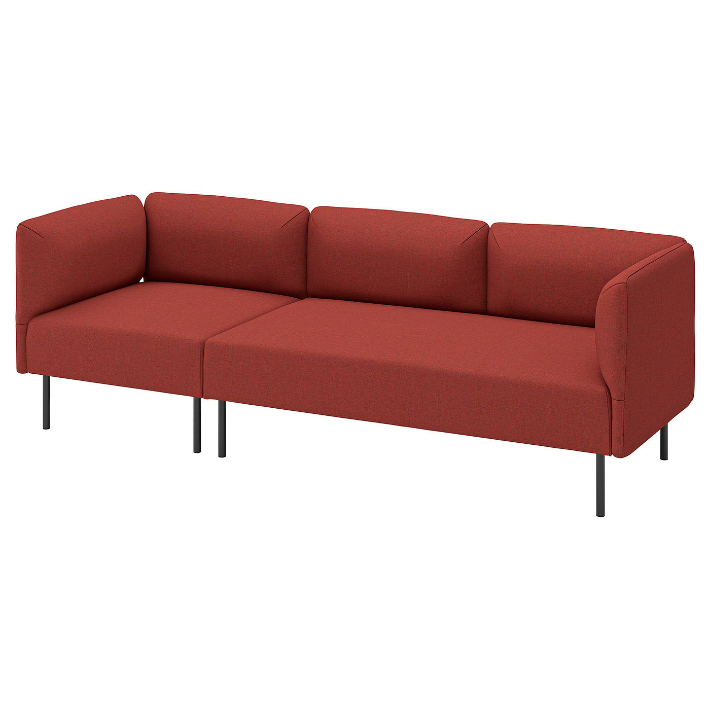 LILLEHEM 3-seat modular sofa, Gunnared/brown-red metal, 152x73x76 cm