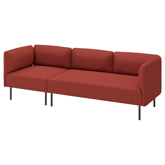 LILLEHEM 3-seat modular sofa, Gunnared/brown-red metal, 152x20x76 cm