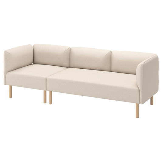 LILLEHEM 3-seat modular sofa, Vissle/beige wood, 152x73x76 cm