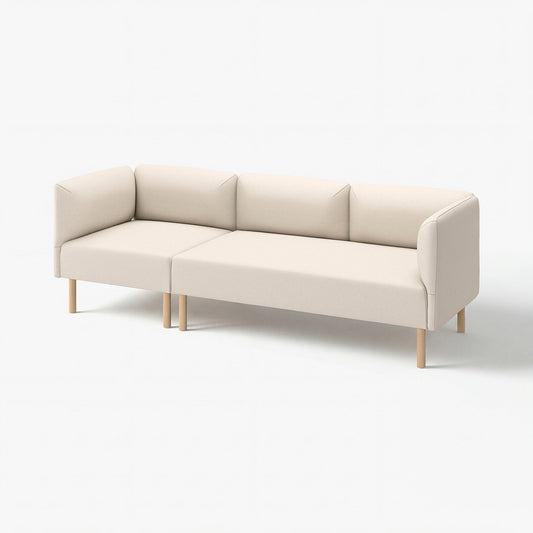LILLEHEM 3-seat modular sofa, Vissle/beige wood, 152x73x76 cm