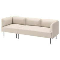 LILLEHEM 3-seat modular sofa, Vissle/beige metal, 152x73x76 cm