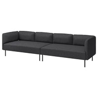 LILLEHEM 4-seat modular sofa, Gunnared/dark grey metal, 296x73x76 cm