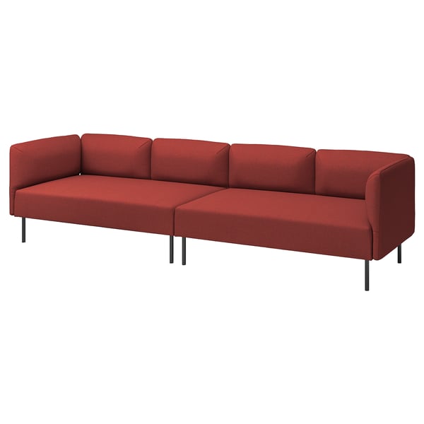 LILLEHEM 4-seat modular sofa, Gunnared/brown-red metal, 296x73x76 cm