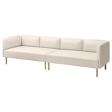 LILLEHEM 4-seat modular sofa, Vissle/beige wood, 296x73x76 cm