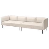 LILLEHEM 4-seat modular sofa, Vissle/beige metal, 296x73x76 cm