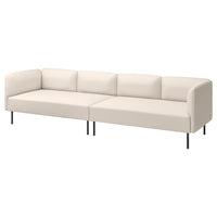 LILLEHEM 4-seat modular sofa, Vissle/beige metal, 296x73x76 cm