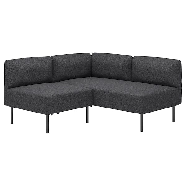 LILLEHEM - 2-seater sectional corner sofa, Gunnared dark gray/metal