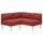 LILLEHEM - 2 seater sectional corner sofa, Gunnared/brown-red wood