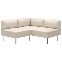 LILLEHEM modular corner sofa, 2-seat, Vissle beige/metal, 148x73x76 cm
