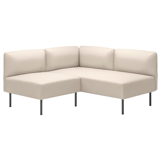 Ikea LILLEHEM - 2-seater sectional corner sofa, Vissle beige/metal