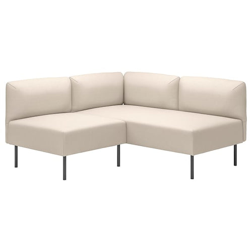 LILLEHEM - 2-seater sectional corner sofa, Vissle beige/metal