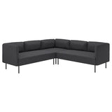 LILLEHEM modular corner sofa, 4 seat, Gunnared dark grey/metal, 224x73x76 cm