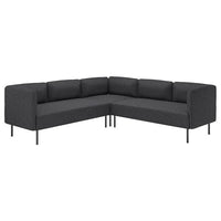 LILLEHEM modular corner sofa, 4 seat, Gunnared dark grey/metal, 224x73x76 cm