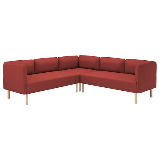 Ikea LILLEHEM - 4 seater sectional corner sofa, Gunnared/brown-red wood