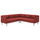 LILLEHEM - 4-seater sectional corner sofa, Gunnared/brown-red metal