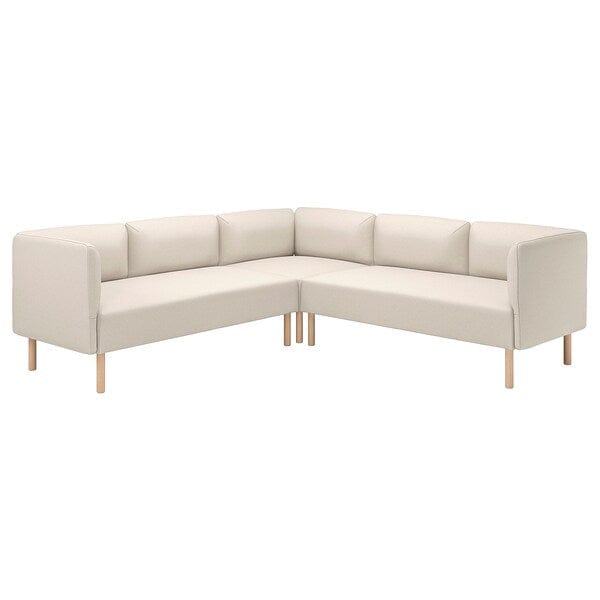 Ikea LILLEHEM - 4 seater sectional corner sofa, Vissle beige/wood