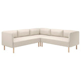 LILLEHEM modular corner sofa, 4 seat, Vissle beige/wood, 224x73x76 cm