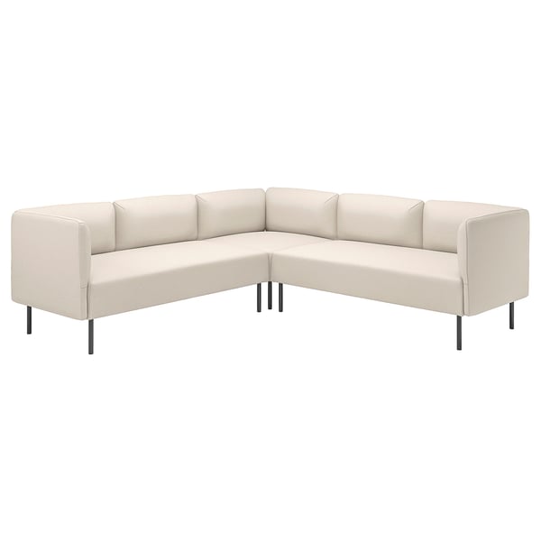 LILLEHEM - 4-seater sectional corner sofa, Vissle beige/metal